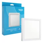 Kit 5 Painel Plafon Led Elgin 24w Sobrepor Quadrado Bivolt 110v/220v (bivolt) Branco - Imagem 10