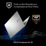 Notebook ASUS Vivobook Go 15 Core i3 N305 4GB Ram 256GB SSD W11 Home Tela 15,6" Full HD Prata Metálico - E1504GA-NJ441W - Imagem 8