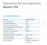 Disjuntor Duplo Bipolar Elgin 10a 16a 20a 25a 32a 40a 50a 63 32a - Imagem 3