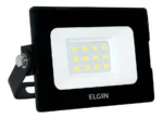 Kit 10 Refletores Elgin 10w Projetor Led Branco Frio Bivolt 110v/220v (bivolt) Preta Branco-frio - Imagem 2