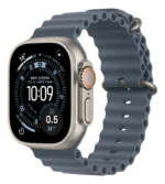 Apple Watch Ultra 3 GPS + Cellular • Caixa natural de titânio – 49 mm • Pulseira Oceano azul-âncora - Distribuidor Autorizado