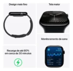 Apple Watch Series 10 GPS + Cellular • Caixa cor de ouro rosa de alumínio – 46 mm • Pulseira esportiva blush-clara – M/G - Imagem 3