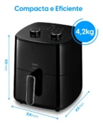 Fritadeira Elétrica Air Fryer Cinq Fry Elgin 5l 1.500w Preto 220v - Imagem 3