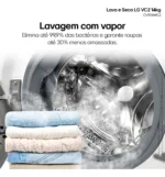 Lava E Seca Lg Smart Vc2 14kg Branca Com Ia Cv9014wc2 - 127v 127v Branco - Imagem 6