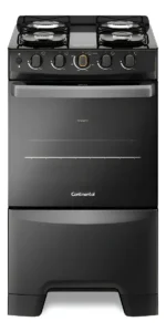 Fogão 4 Bocas Continental Preto Automático Com Toplimpafácil