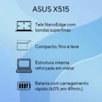 Notebook Asus X515ka Intel Celeron Dual Core N4500 4gb Ram 128gb Ssd Windows 11 Home Tela 15,6 Led Cinza - Br329ws - Imagem 2