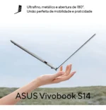 Notebook Asus Vivobook S14 S3407va Intel Core I7 13620h 8gb Ram 512gb Ssd Linux Keepos Tela 14 Vips Fhd 60hz Cool Silver - Ly055 - Imagem 4