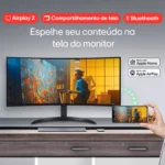 Monitor LG UltraWide Streaming 34SR60QC-B Tela curva WQuadHD (3440 x 1440) 21:9 de 34", WebOS, ThinQ Home, Air Play, Screen Share, Bluetooth - Imagem 6