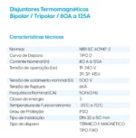 Disjuntor Tripolar 3 Polos Trifásico Elgin 80a 100a 125a - Imagem 3