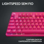 Teclado Gamer Sem Fio Logitech G PRO X TKL - Rosa Magenta - Imagem 4