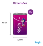 Bateria Elgin Recarregável 9v / 250mah / Rosa E Roxa Com Nf - Imagem 3