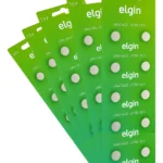 50 Baterias Alcalina Lr41 Elgin Botão - 5 Cartelas C/ 10uni