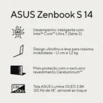 Notebook Asus Zenbook S14 Oled Ux5406sa Intel Core Ultra 7 256V 16gb Ram 1tb Ssd Windows 11 Home Tela 14 Fhd 120hz Gray - Pz176w - Imagem 2