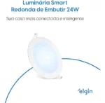 Luminária Led Redonda Embutir 24w Smart Wi-fi Elgin Cor Branco - Imagem 3