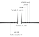 Notebook Dell Inspiron 13 Gen Intel Core I7 512gb Linux Preto - Imagem 8