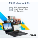 Notebook Asus Vivobook 16 X1605va Intel Core I7 1355u 8gb Ram 512gb Ssd Linux Keepos Tela 16 Ips Fhd Silver - Mb742 - Imagem 6