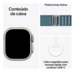 Apple Watch Ultra 3 GPS + Cellular • Caixa natural de titânio – 49 mm • Pulseira loop Alpina azul-clara – M - Distribuidor Autorizado - Imagem 7