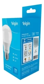 Kit 3 Lâmpadas Led 15w Bulbo Bivolt Branca Fria 6500k Elgin 127/220v Branco-frio - Imagem 5