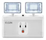 Kit 2 Luminárias Bloco Emergência Led 16w Power Line Elgin Branco 127/220v