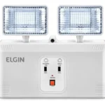 Kit 2 Luminárias Bloco Emergência Led 16w Power Line Elgin Branco 127/220v