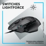 Mouse Gamer Logitech G502 X com Switch LIGHTFORCE - Preto - Imagem 3