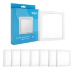 Kit 8 Luminária Plafon 24w Led Elgin Quadrada Branco Frio 127/220v Branco-frio