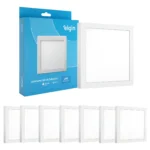 Kit 7 Luminária Plafon 24w Led Elgin Quadrada Branco Frio 127/220v Branco-frio