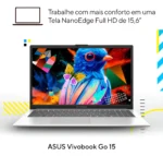 Notebook Asus Vivobook Go E1504GA Intel Core I3 N305 4Gb Ram 256Gb Ssd Linux Keepos Tela 15,6 Fhd Silver - Nj447 - Imagem 3
