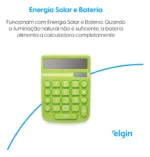Calculadora Elgin Mv 4136 Verde Visor 12 Dig. Display Lcd Verde - Imagem 7