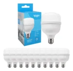 Kit 10 Lâmpadas Super Bulbo Alta Potência Led 20w Elgin 127/220v Branco-frio