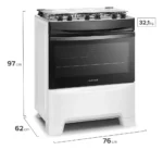 Fogão 5 Bocas Mesa De Inox Branco Continental Fc5ib 110v/220v - Imagem 2