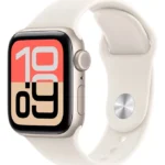 Apple Watch SE 3 GPS + Cellular • Caixa estelar de alumínio – 44 mm • Pulseira esportiva estelar – P/M - Distribuidor Autorizado
