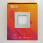 Luminária Led Embutir 6w Slim Elgin Cor Quadrado 2700k Branca Morna