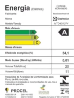 Micro-ondas Electrolux 20L Branco com Função Tira Odor e Descongelar MTO30 - Imagem 8