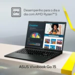 Notebook ASUS Vivobook Go 15 E1504FA-NJ836W AMD Ryzen 5 7520U 2,8 GHz 8GB 512GB SSD Windows 11 Home 15,6" Full Hd Preto - Imagem 3
