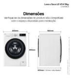Lava E Seca Lg Smart Vc4 12kg Branca Com Inteligência Artifi 220v Branco - Imagem 9