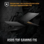 Notebook Asus Tuf Gaming F16 Fx608jhr Nvidia Rtx 5050 Intel Core I7 14650hx 16gb Ram 512gb Ssd Windows 11 Home Tela 16 165hz Nível Ips Cinza - Rv016w - Imagem 8