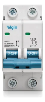 Disjuntor Bipolar 2 Polos 6a Termomagnético Curva C Elgin - Imagem 3