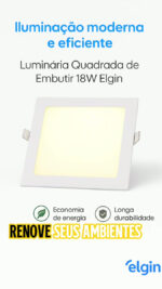 Luminária Led Quadrada De Embutir 18w 6500k Elgin - Imagem 2
